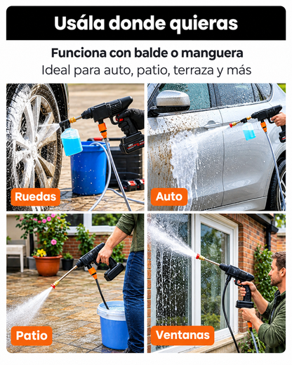 COMBO LIQUIDACIÓN: Hidrolavadora + (Aspiradora Portátil + Doble Batería + Maletín)