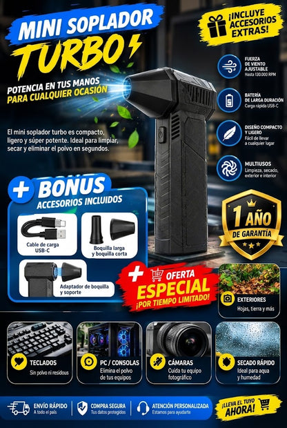 MINI SOPLADOR RECARGABLE
